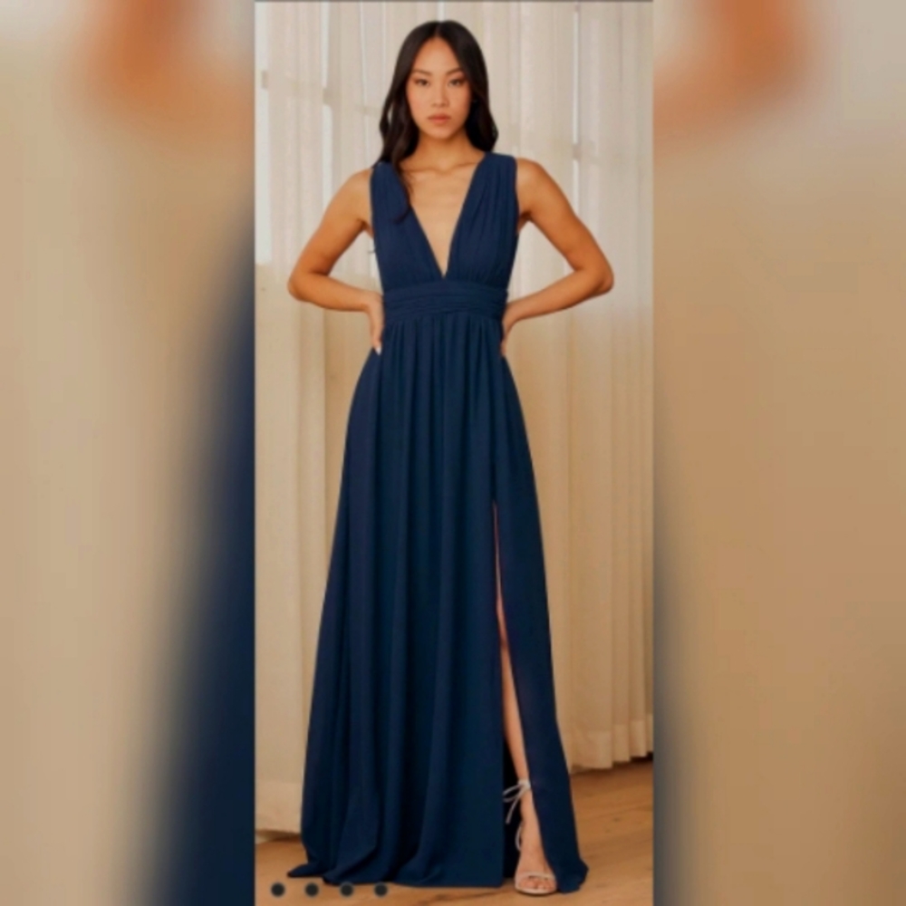 Lulu's Navy Blue Maxi Dress